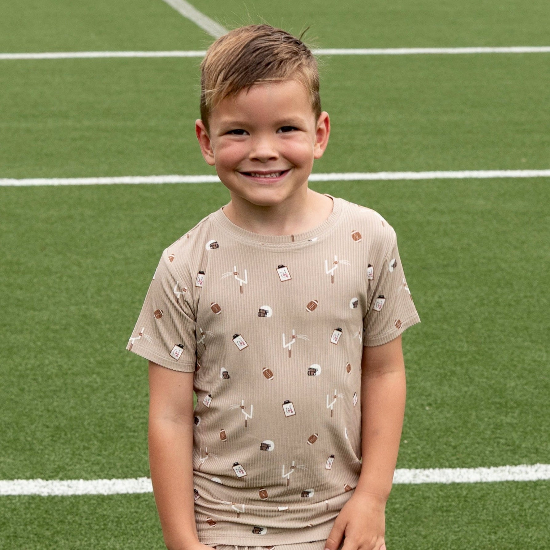 Football Small Ribbed Shorts Two-Piece Set