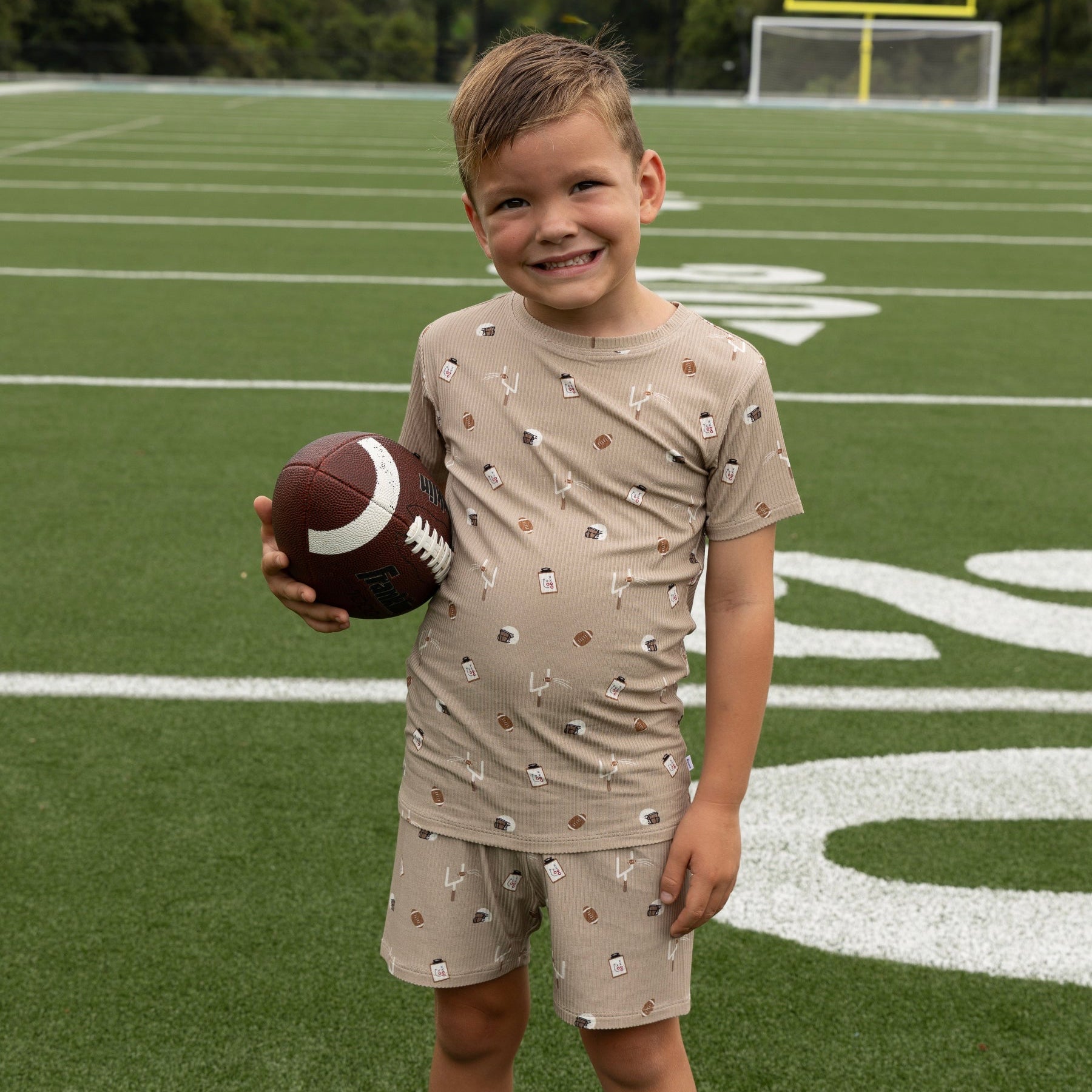 Football Small Ribbed Shorts Two-Piece Set