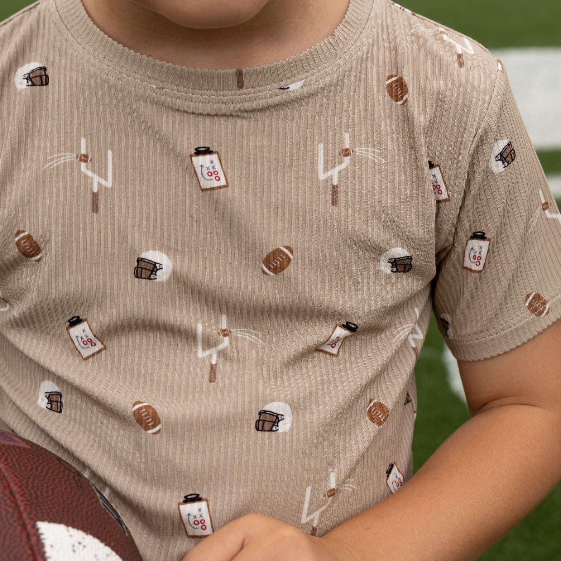 Football Small Ribbed Shorts Two-Piece Set