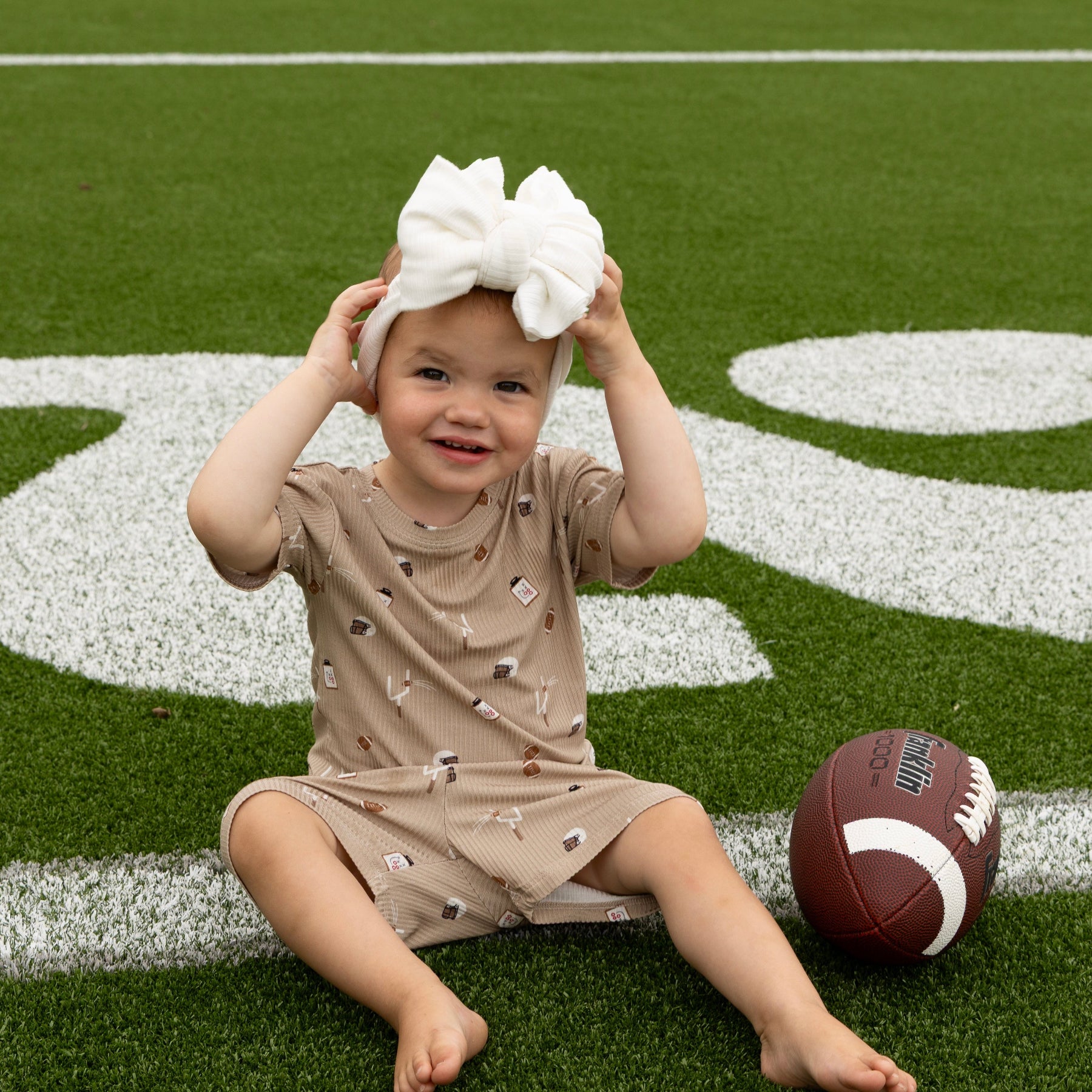 Football Small Ribbed Shorts Two-Piece Set