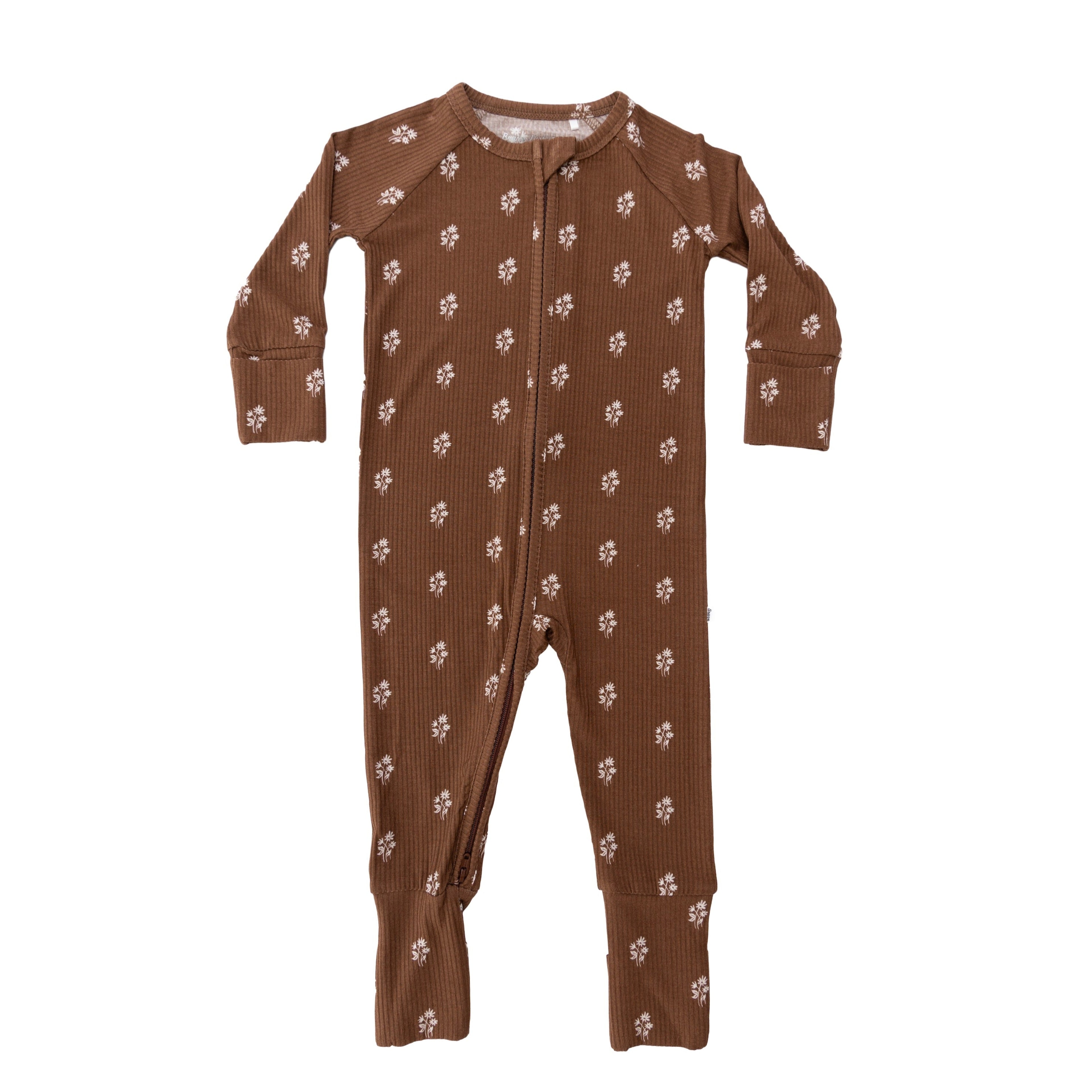 Autumn Stems Small Ribbed Zip Romper