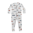 Road Vehicles Small Ribbed Zip Romper