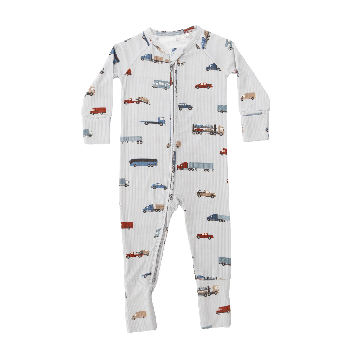 Road Vehicles Small Ribbed Zip Romper
