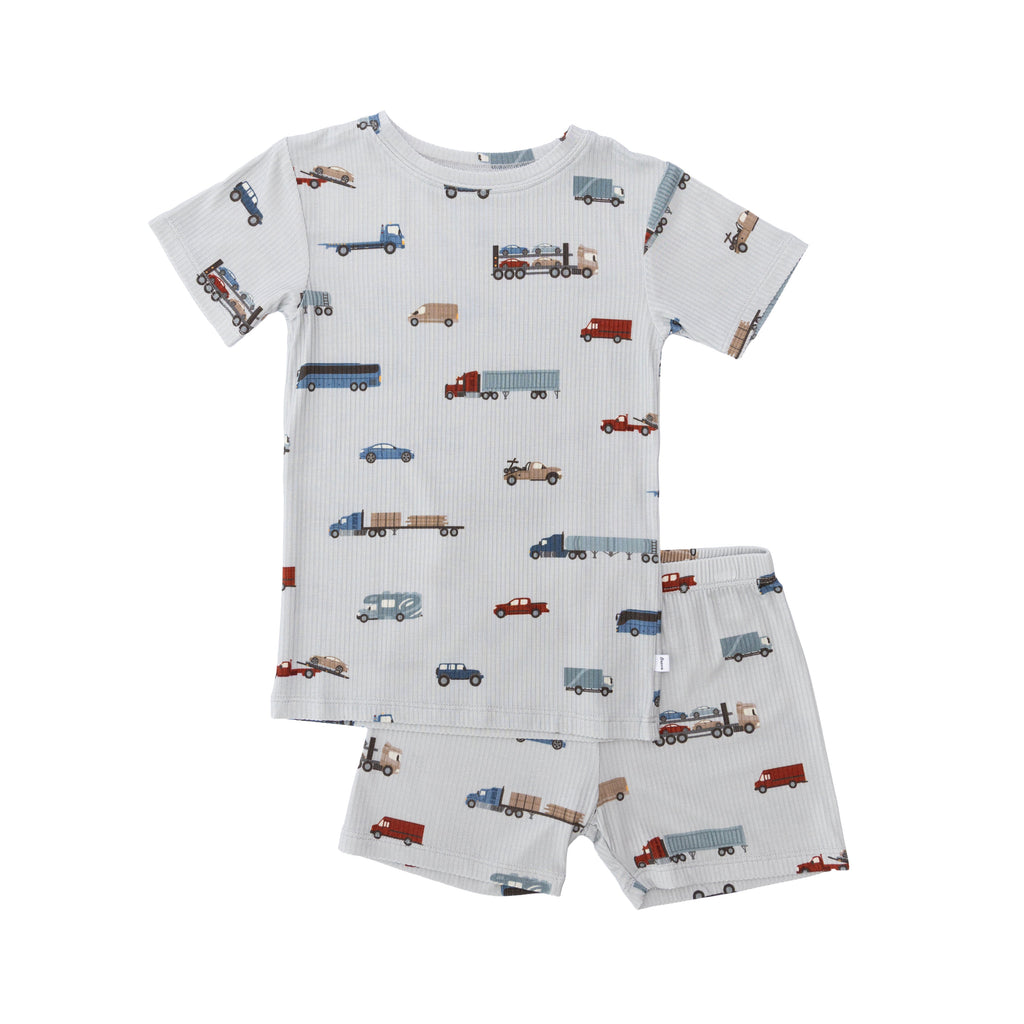 Road Vehicles Small Ribbed Shorts Two-Piece Set
