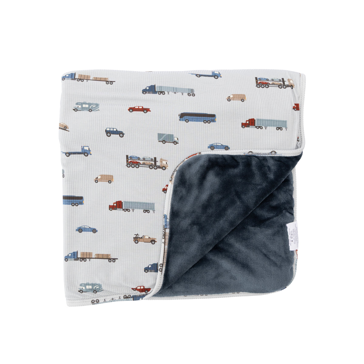 Road Vehicles Small Ribbed Toddler Blanket