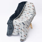 Road Vehicles Small Ribbed Youth Blanket