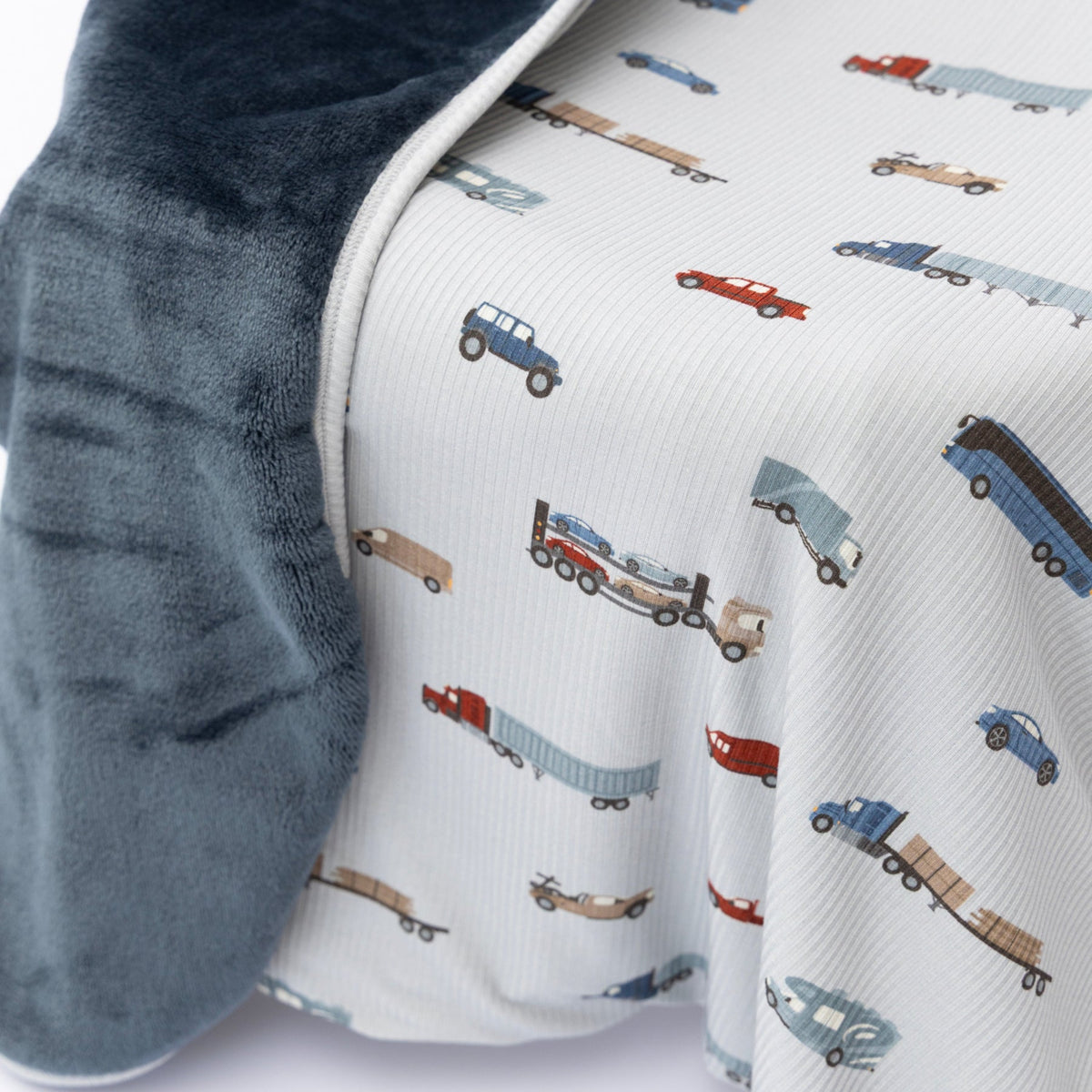 Road Vehicles Small Ribbed Toddler Blanket