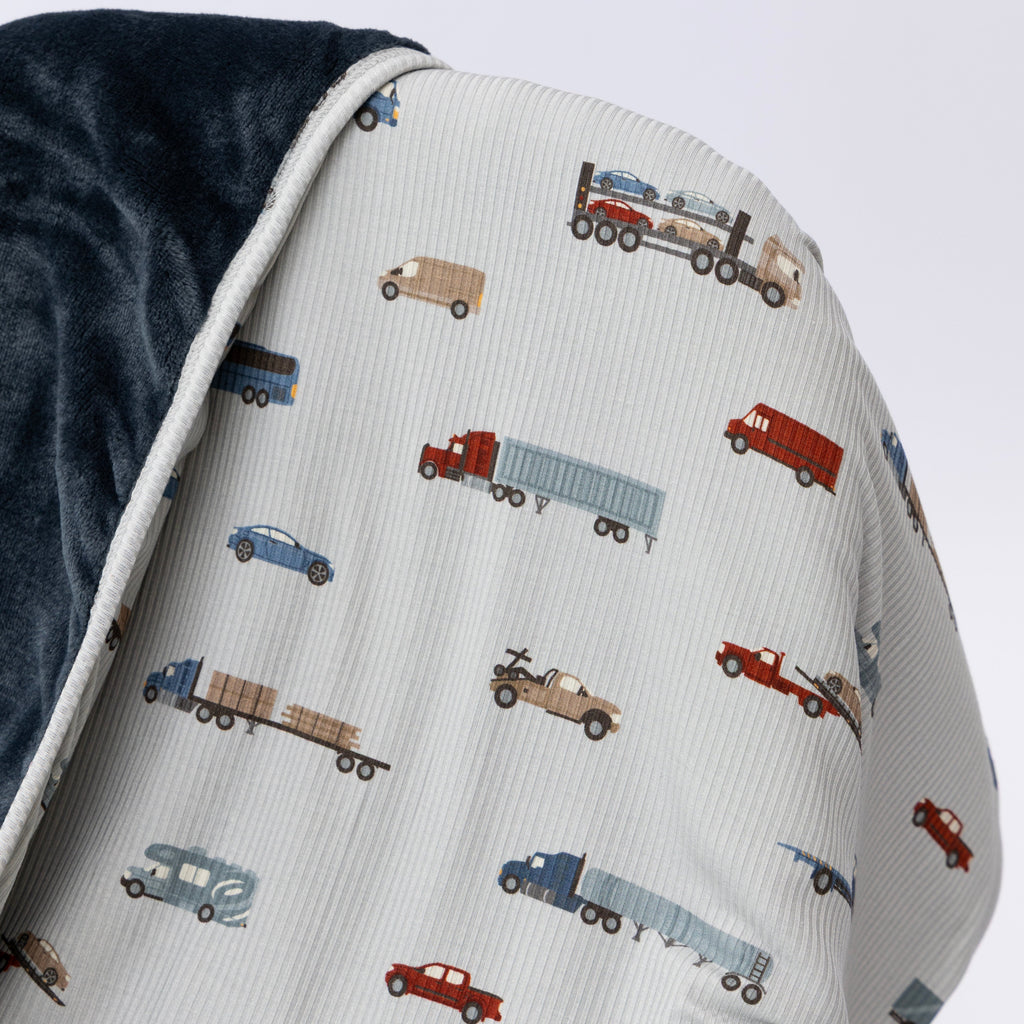 Road Vehicles Small Ribbed Youth Blanket