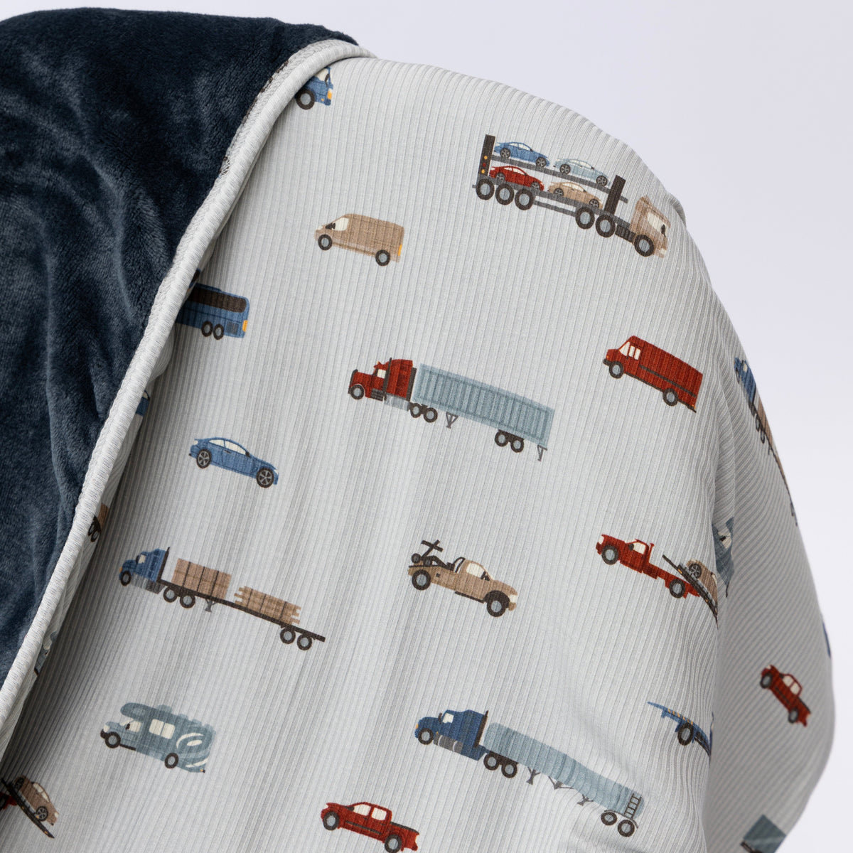 Road Vehicles Small Ribbed Toddler Blanket