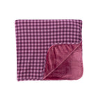 Plum Gingham Small Ribbed Toddler Blanket