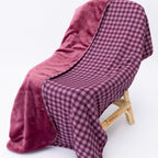 Plum Gingham Small Ribbed Toddler Blanket