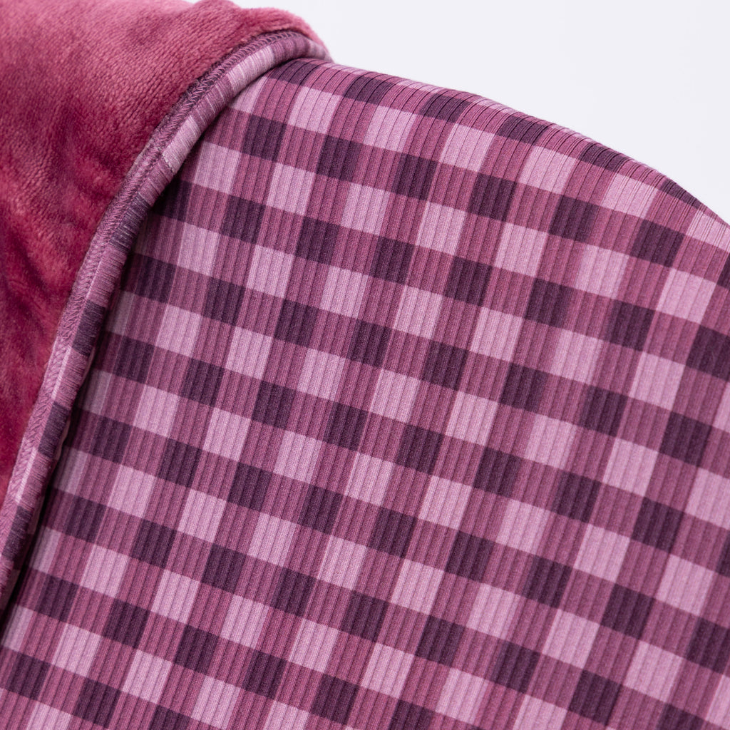 Plum Gingham Small Ribbed Toddler Blanket