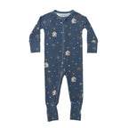 Nativity Blue Small Ribbed Zip Romper
