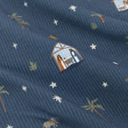 Nativity Blue Small Ribbed Zip Romper