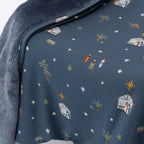 Nativity Blue Small Ribbed Toddler Blanket