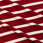 Red Wide Stripe Small Ribbed Zip Romper