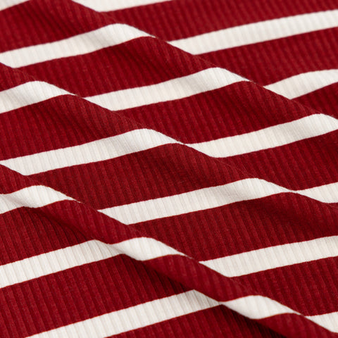 Red Wide Stripe Small Ribbed Men's Pants