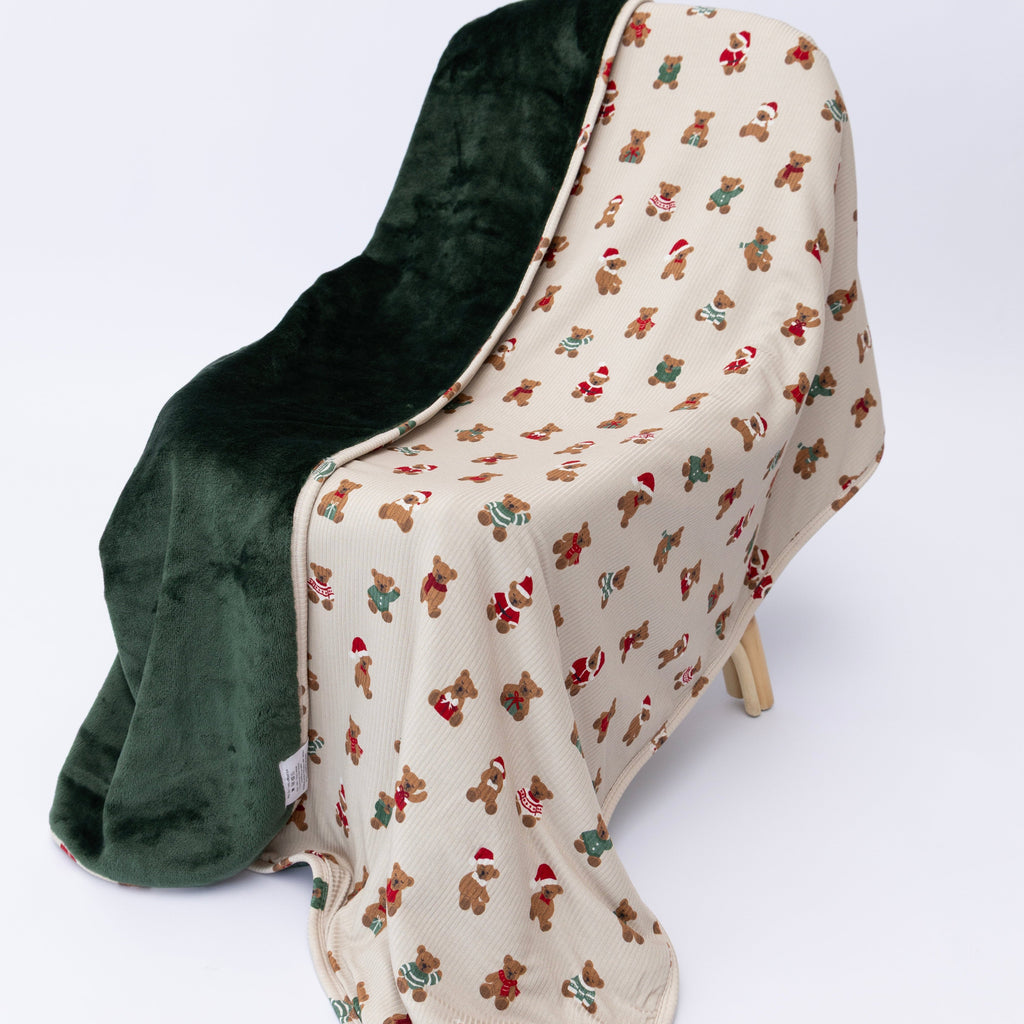 Teddy Bear Small Ribbed Youth Blanket