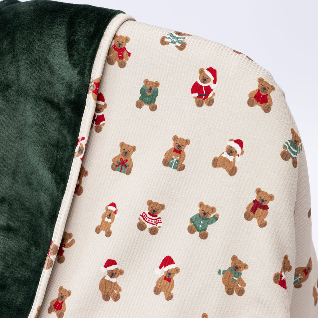 Teddy Bear Small Ribbed Youth Blanket