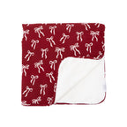 Coquette Bows Red Small Ribbed Youth Blanket