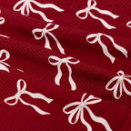 Coquette Bows Red Small Ribbed Women's Matching Set
