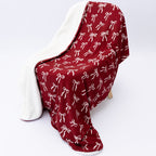 Coquette Bows Red Small Ribbed Youth Blanket