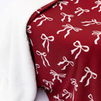 Coquette Bows Red Small Ribbed Youth Blanket