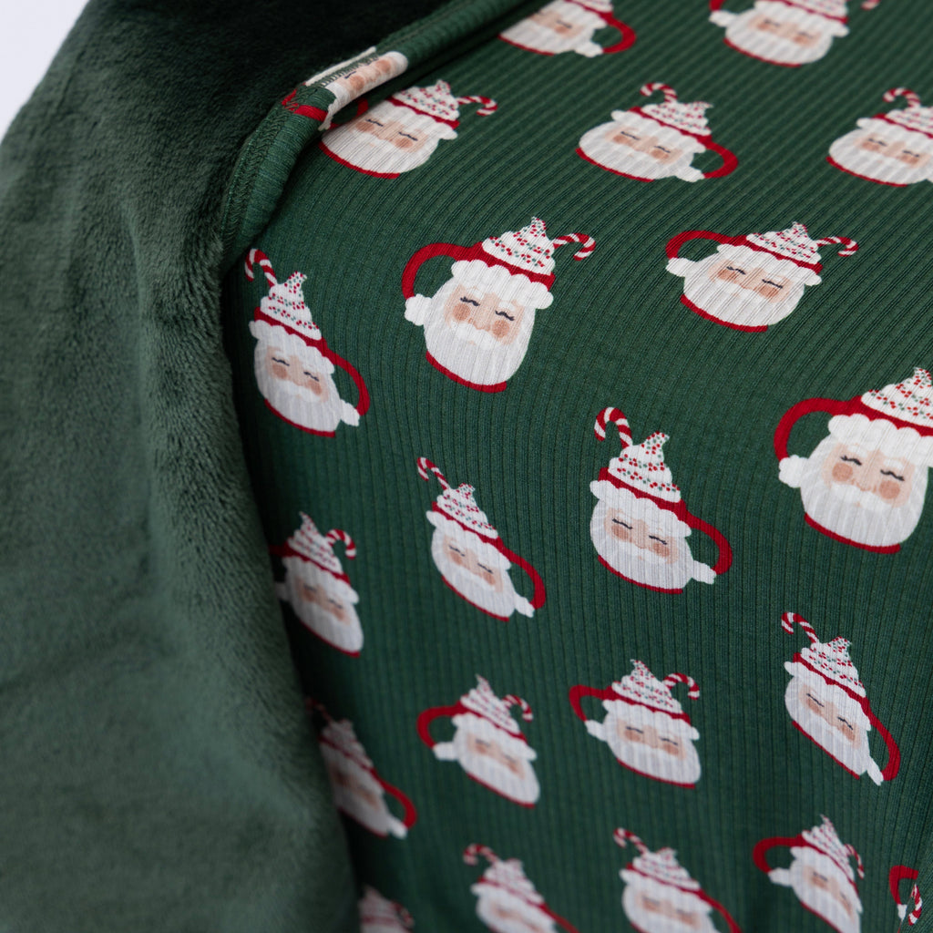 Santa Mug Small Ribbed Toddler Blanket
