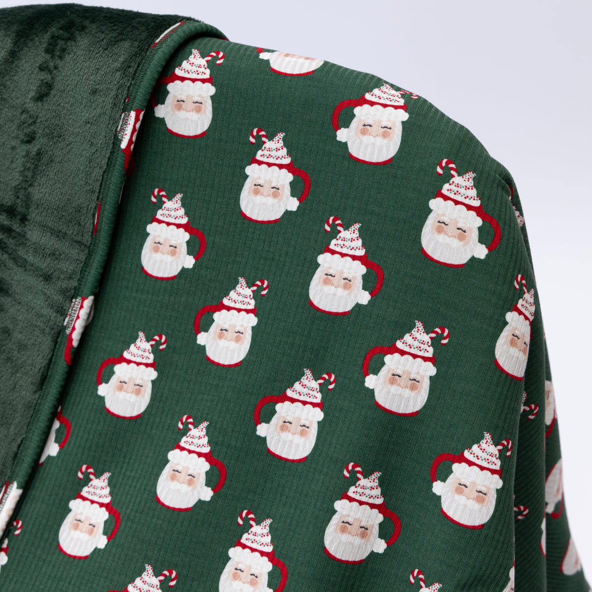 Santa Mug Small Ribbed Toddler Blanket