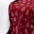 Reindeer & Santa Sleigh Small Ribbed Youth Blanket