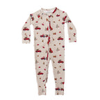 Country Christmas Small Ribbed Zip Romper