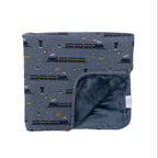 Christmas Trains Small Ribbed Adult Blanket