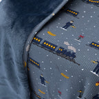 Christmas Trains Small Ribbed Adult Blanket