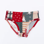 Coquette Bows Red, Teddy Bear and Patchwork Small Ribbed Underwear 3 pack