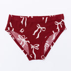 Coquette Bows Red, Teddy Bear and Patchwork Small Ribbed Underwear 3 pack