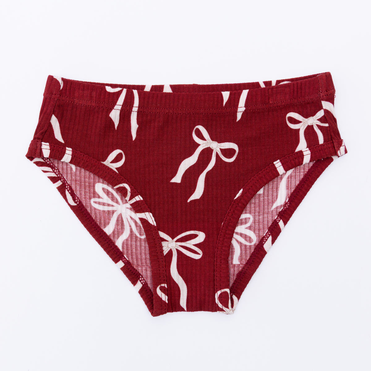 Coquette Bows Red, Teddy Bear and Patchwork Small Ribbed Underwear 3 pack