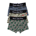Checkered Christmas Trees, Red Christmas Trucks and Christmas Trains Boxer Brief 3 pack