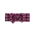 Plum Gingham Small Ribbed Bow