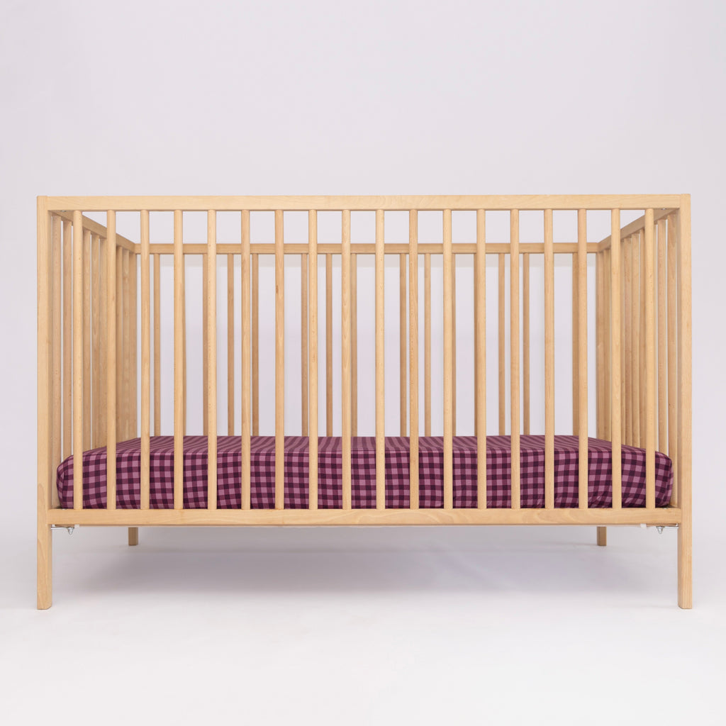 Plum Gingham Crib Sheet