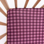 Plum Gingham Crib Sheet