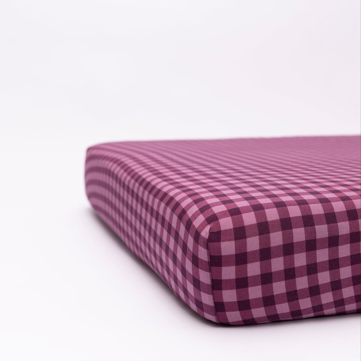 Plum Gingham Crib Sheet