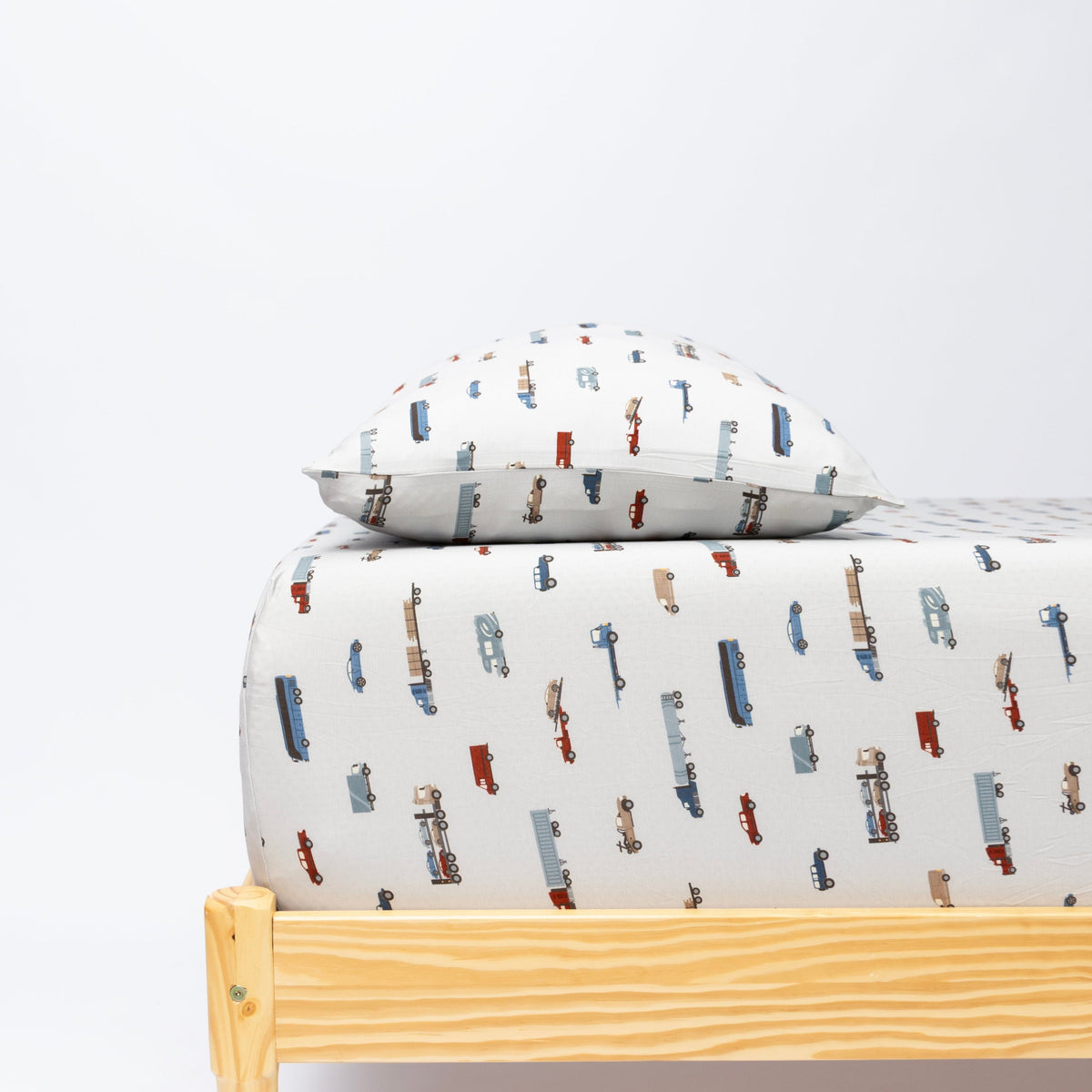 Road Vehicles Twin Sheet With Pillow Case