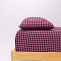 Plum Gingham Twin Sheet With Pillow Case