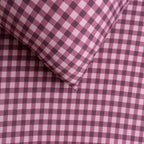 Plum Gingham Twin Sheet With Pillow Case