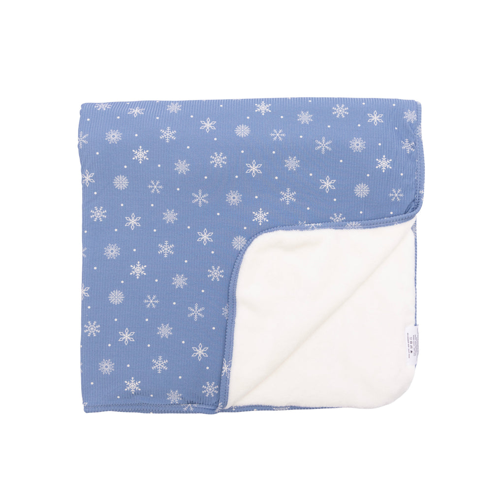 Snowflakes Small Ribbed Toddler Blanket
