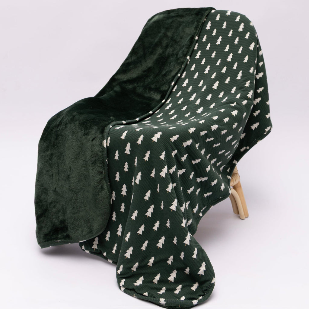Christmas Trees Small Ribbed Toddler Blanket