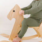 Olive Small Ribbed Two-Piece Set