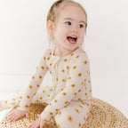 Sunflowers Small Ribbed Zip Romper