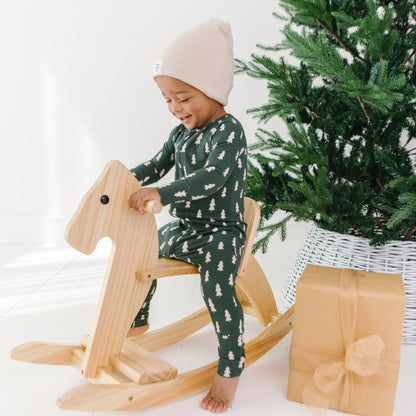 Christmas Trees Small Ribbed Zip Romper