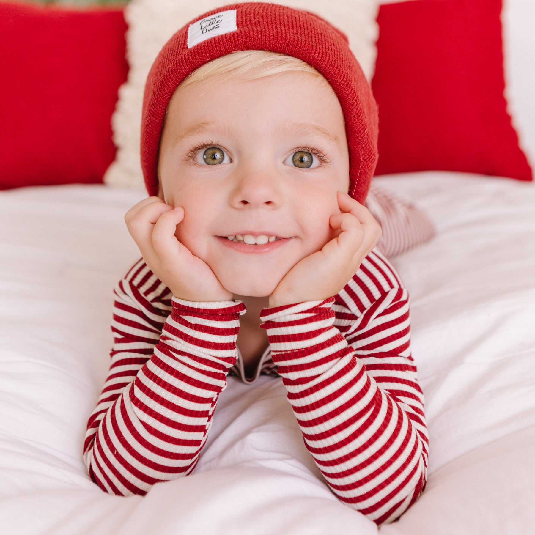 Red Stripe Small Ribbed Two-Piece Set